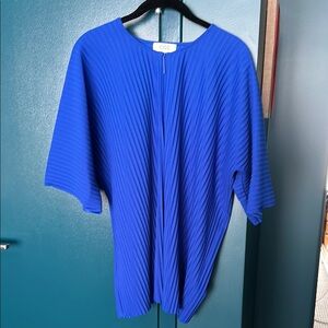 COS Vibrant Blue Pleated Blouse Plisse